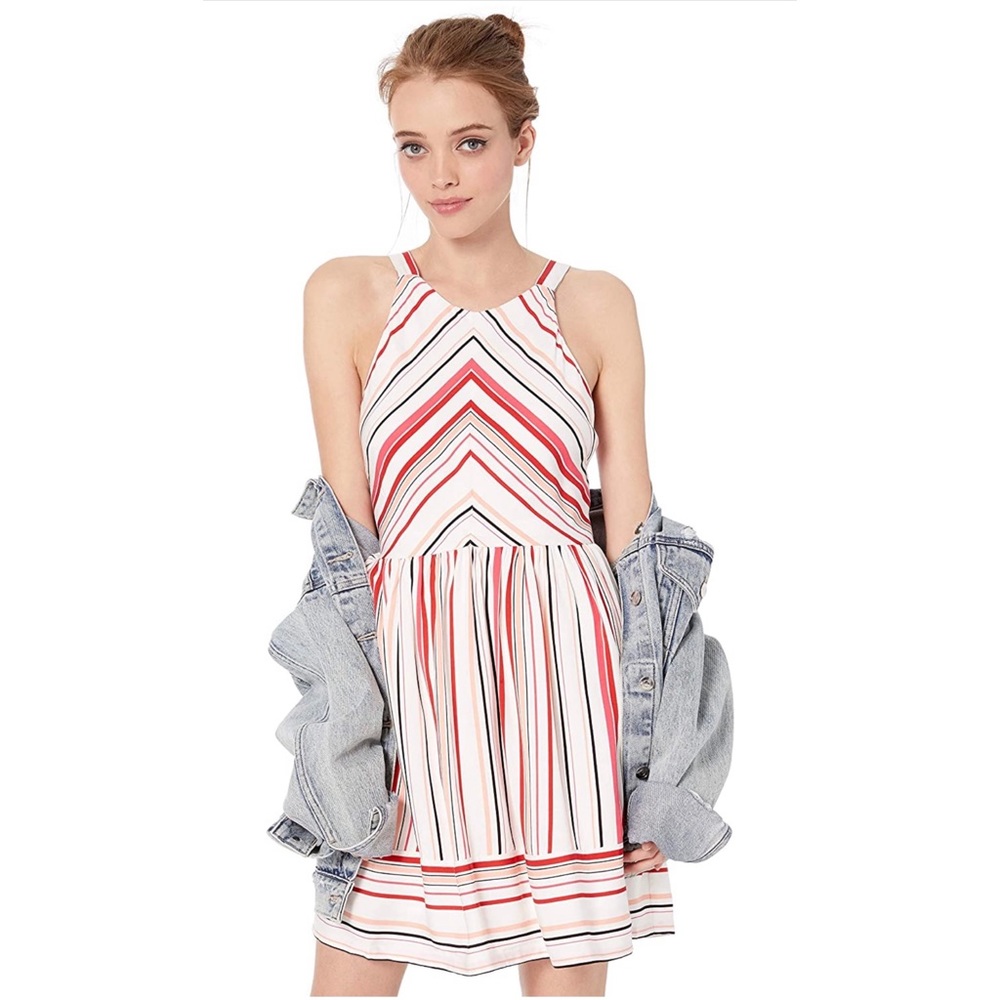 BB Dakota Striped Fit and Flare Dress